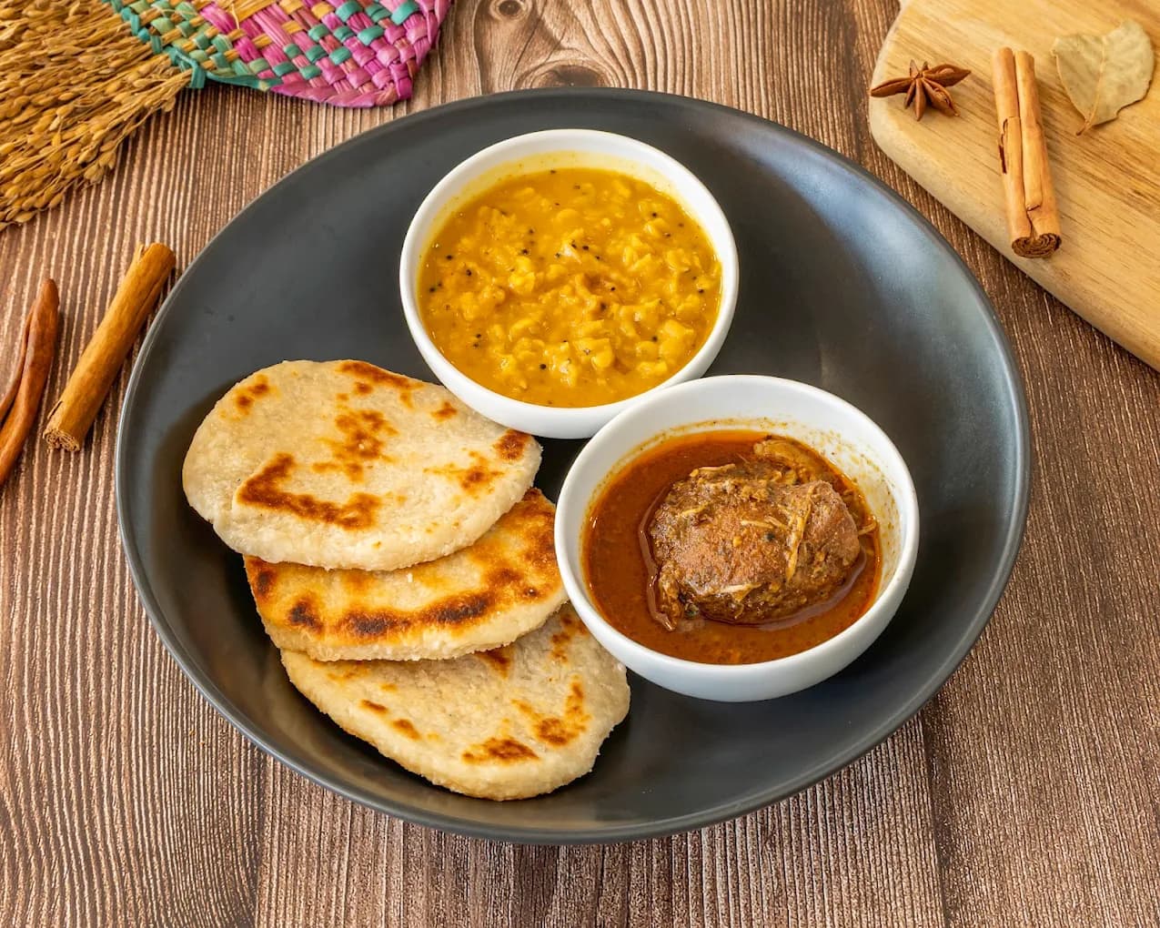 A freshly plated Sri Lankan curry